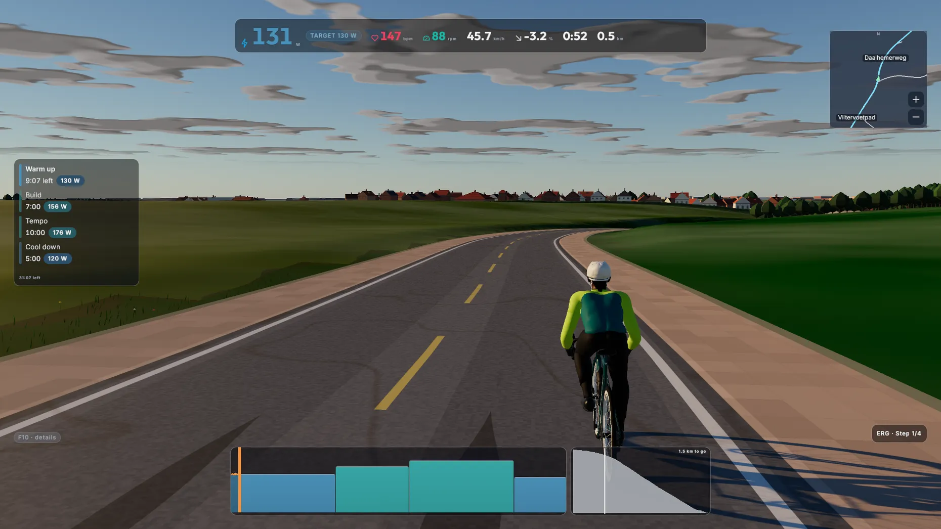 A ride in progress on a summer evening